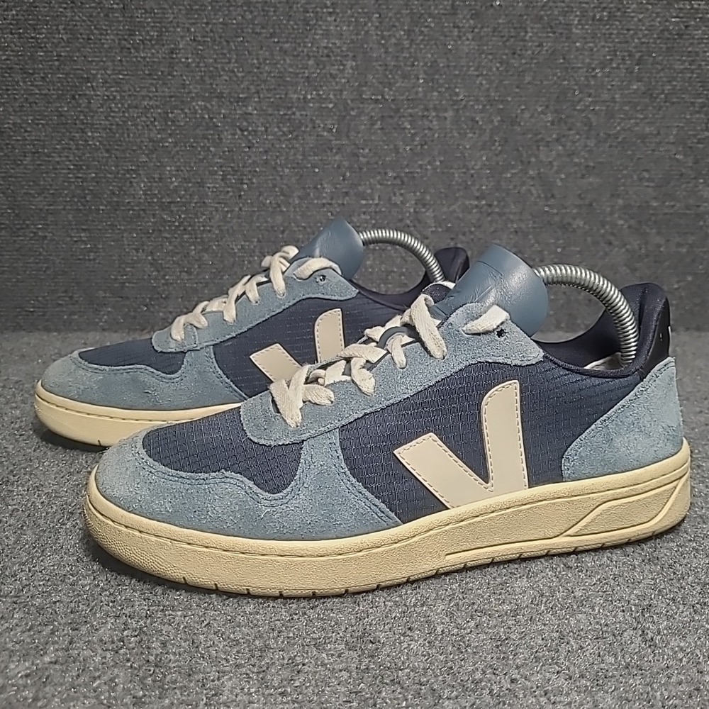 Veja V-10 Nautico Women's Sneakers EU 40 US 9 Low Top Blue Suede W/ Ripstop
